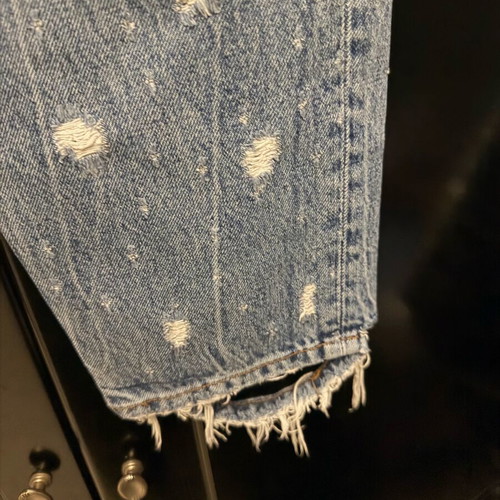 Zara men jeans used with rips size 42 blue