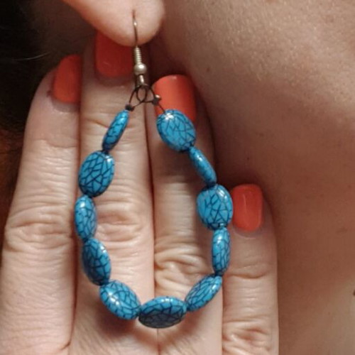 Handmade turquoise dangle earrings new