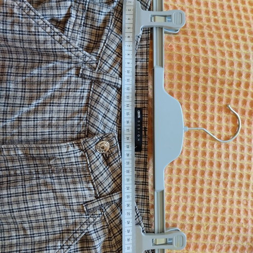 Asos cotton pants used, beige brown checkered, size 36 small