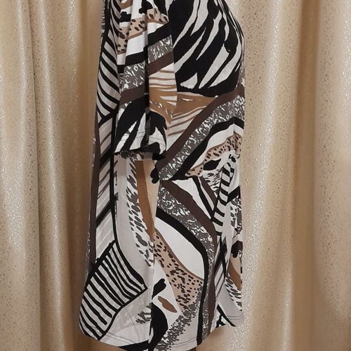 Alessa W Collection Printed Short-Sleeve Blouse XL used