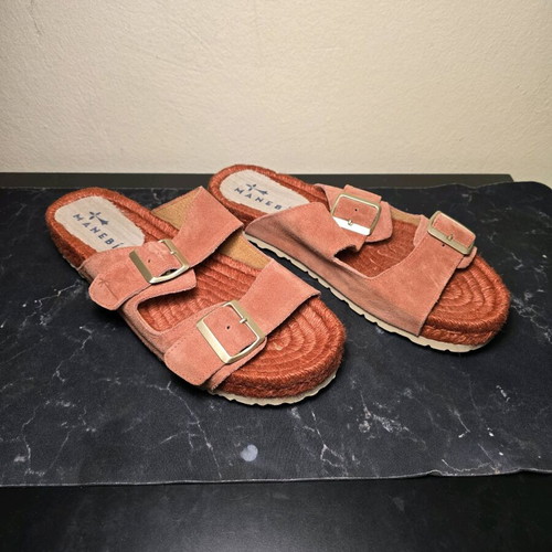 Manebi Nordic suede terracotta women's sandals like new