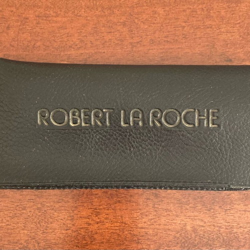 Robert La Roche leatherette glasses case like new, black