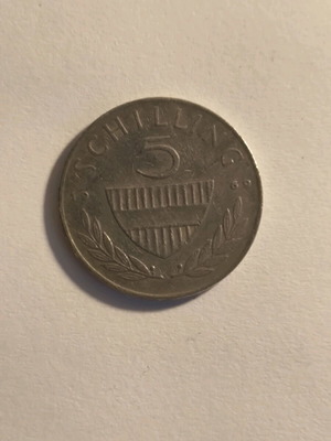 Collectible 5 Schilling coin 1969 Austria used