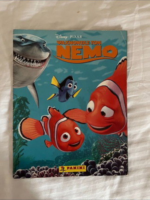 Panini Finding Nemo album used with 130 stickers attached