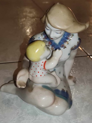 Collectible porcelain used from Soviet Union with mother and child