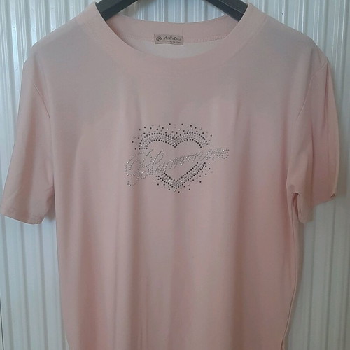 Pink women's blouse used with silver detail