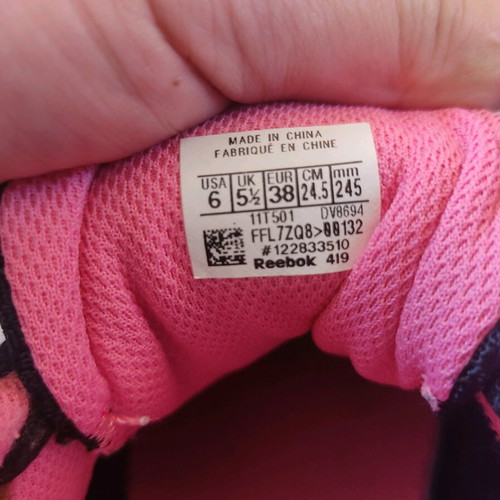 Reebok sneakers used, black-pink, size 38