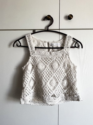 Zara White Lace Sleeveless Top like new, size 152 cm, ages 11-12