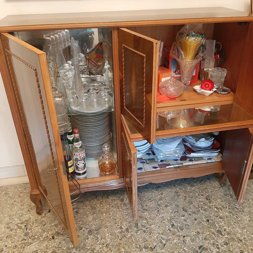Buffet Baraki with Marquetry like new, 3 cabinets and mirror