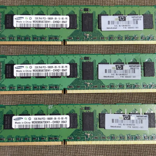 Samsung DDR3 ECC Registered RAM 3 x 2GB 1333MHz used