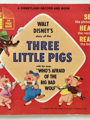 Walt Disney's The Three Little Pigs συλλεκτικό βινύλιο και βιβλίο καινούργιο