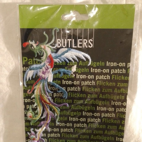 Butlers dragon iron-on patch for fabric new