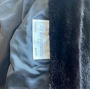 Αργυρακου βιζόν γούνα μαύρη σε μέγεθος large αυθεντική