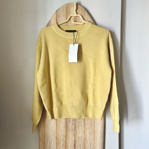 Zara yellow plain knit jumper new, size S