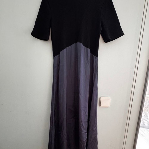 Zara satin dress, black and blue