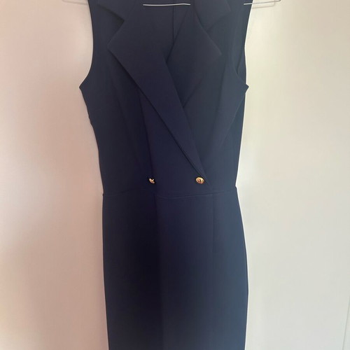 Sleeveless dress like new, blue with decorative buttons, size S