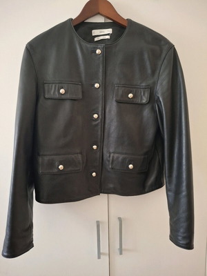 Mango Genuine Leather jacket μεταχειρισμένο, μαύρο, μέγεθος M