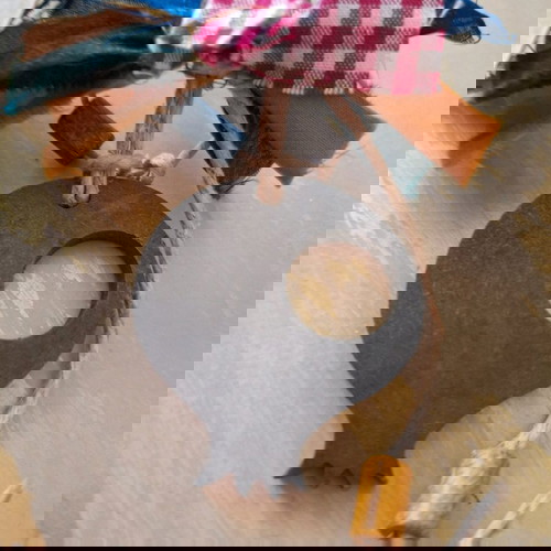 Διακοσμητικό τοίχου χειροποίητο μεταλλικό ρόδι 9 cm σε κουτάκι