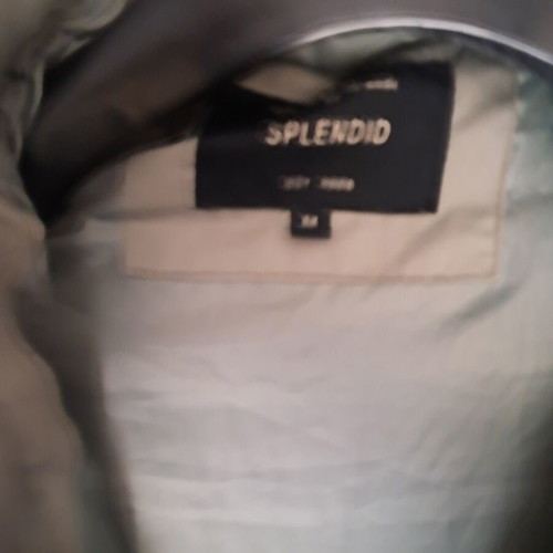 Splendid jacket used, mint color with detachable fur hood, knee length