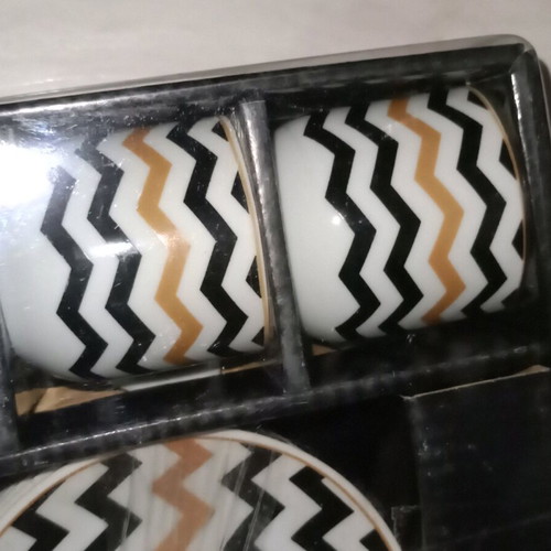 Greek coffee cup set and saucers new, set of 6