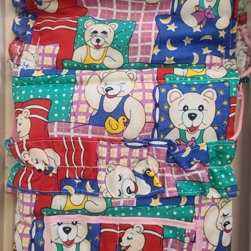Vintage fabric backpack for doll multicolor, new
