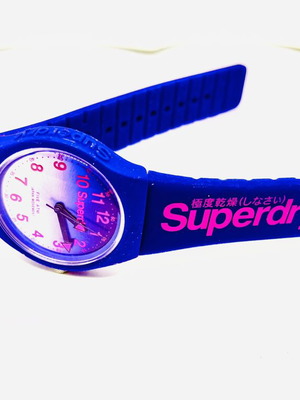Superdry Urban Laser watch unisex, new, blue and fuchsia