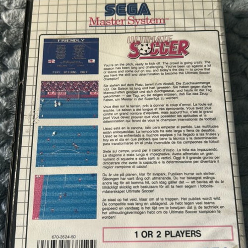 Sega Master System Ultimate Soccer used, very rare