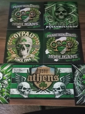 Panathinaikos stickers set of 7, like new