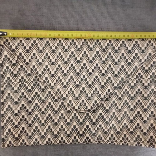 Atmosphere envelope bag used, straw type, beige-black