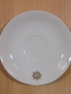 TWA Trans World Airlines old promotional ceramic saucer used