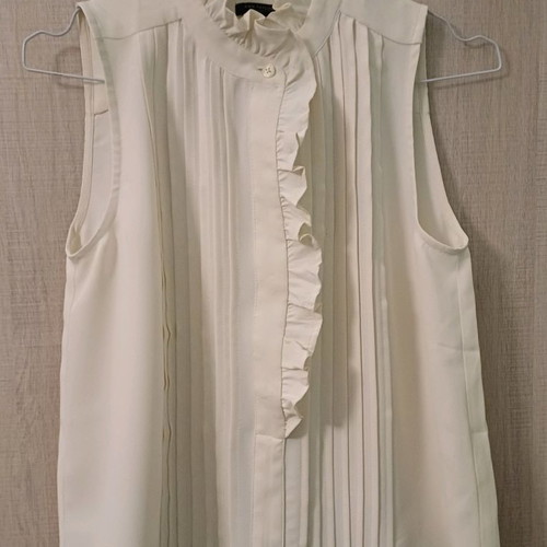 New Women's Sleeveless Shirt White Cream