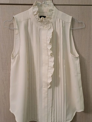 New Women's Sleeveless Shirt White Cream