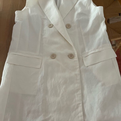 Long linen vest white new without tag