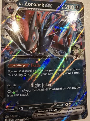 N's Zoroark ex Pokemon card like new