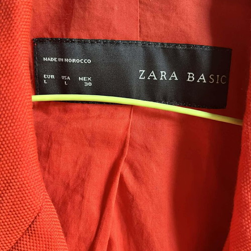 Zara red linen biker jacket like new, size 40/Large