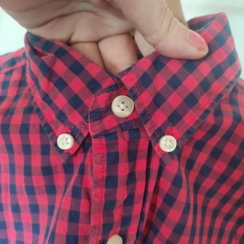 Gap checked shirt size M like new, pink and blue cotton