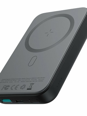 Power Bank 10000mAh 20W με θύρες USB-A και USB-C, μαύρο, Joyroom JR-W020 MagSafe