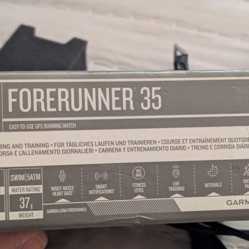 Garmin Forerunner 35 smartwatch used with heart rate monitor, black