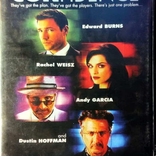 Confidence DVD used, thriller movie with Edward Burns and Andy Garcia