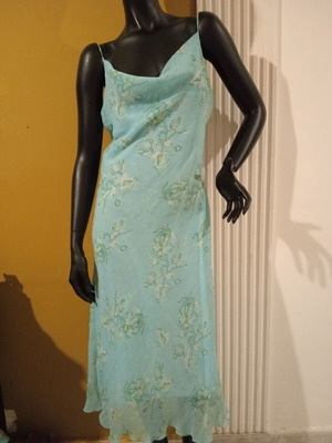 Zero Floral Maxi Dress Size 42 XL New, Turquoise Multicolor