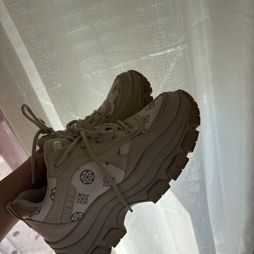 Guess sneakers size 39, beige and gold