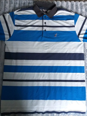 Australian blue striped polo shirt size M like new