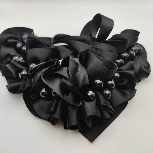 Decorative Satin Collar with Black Beads like new for Shirts and Blouses