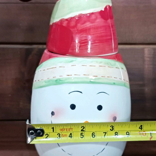 Christmas cookie jar snowman vintage in excellent condition