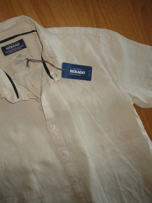 Sebago shirt new, 100% linen, size M, beige