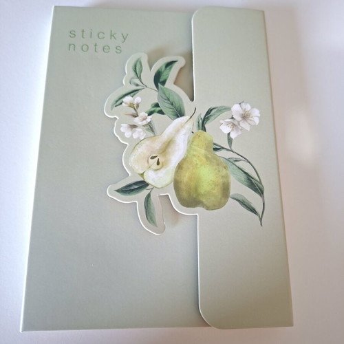 Sticky Notes with Pear Design, Autumn Colors, Pack of 10