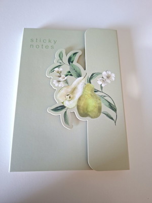 Sticky Notes with Pear Design, Autumn Colors, Pack of 10