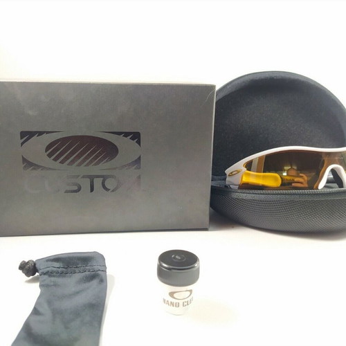 Oakley Radar Range Custom used cycling sunglasses in white metallic pearl