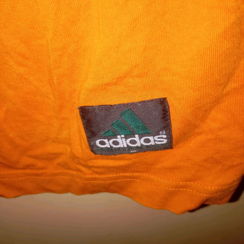 Adidas Equipment vintage unisex cotton t-shirt used, orange, M/L