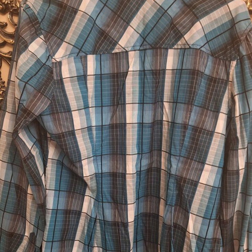 Street One women's plaid shirt like new, gray-black-light blue-blue